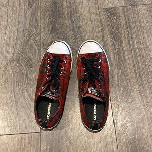 Black and white checkered converse,kids size 5